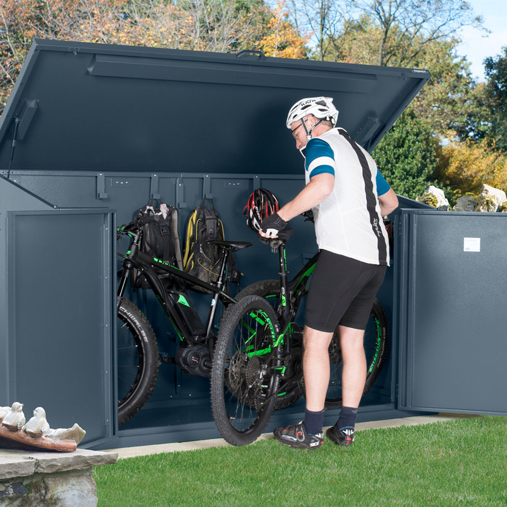 Asgard Access E Plus 8 x 4ft Double Door Grey Bike Storage Shed Image 8