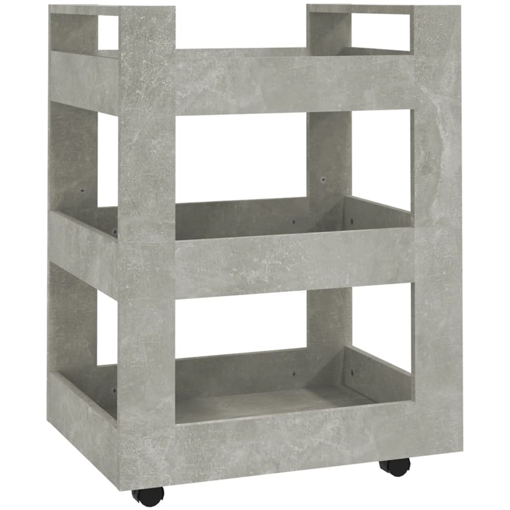 vidaXL 3 Shelf Concrete Grey Kitchen Trolley Image 2