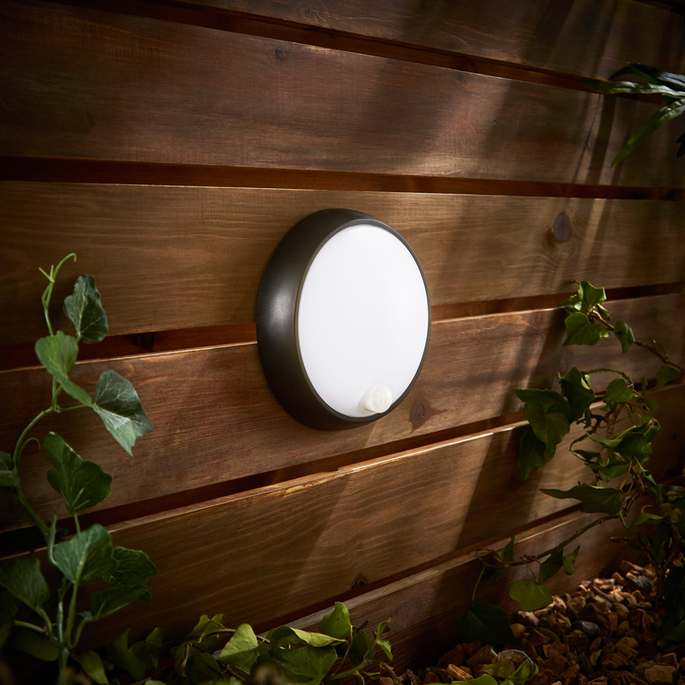 Coast Cobi Black IP54 LED Round Bulkhead with PIR Sensor Image 2