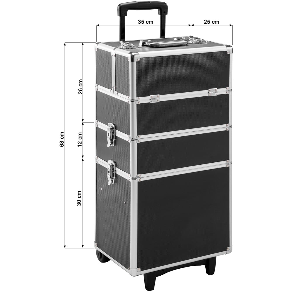 Tectake 3 Level Black Cosmetic Vanity Case 68 x 35cm Image 8