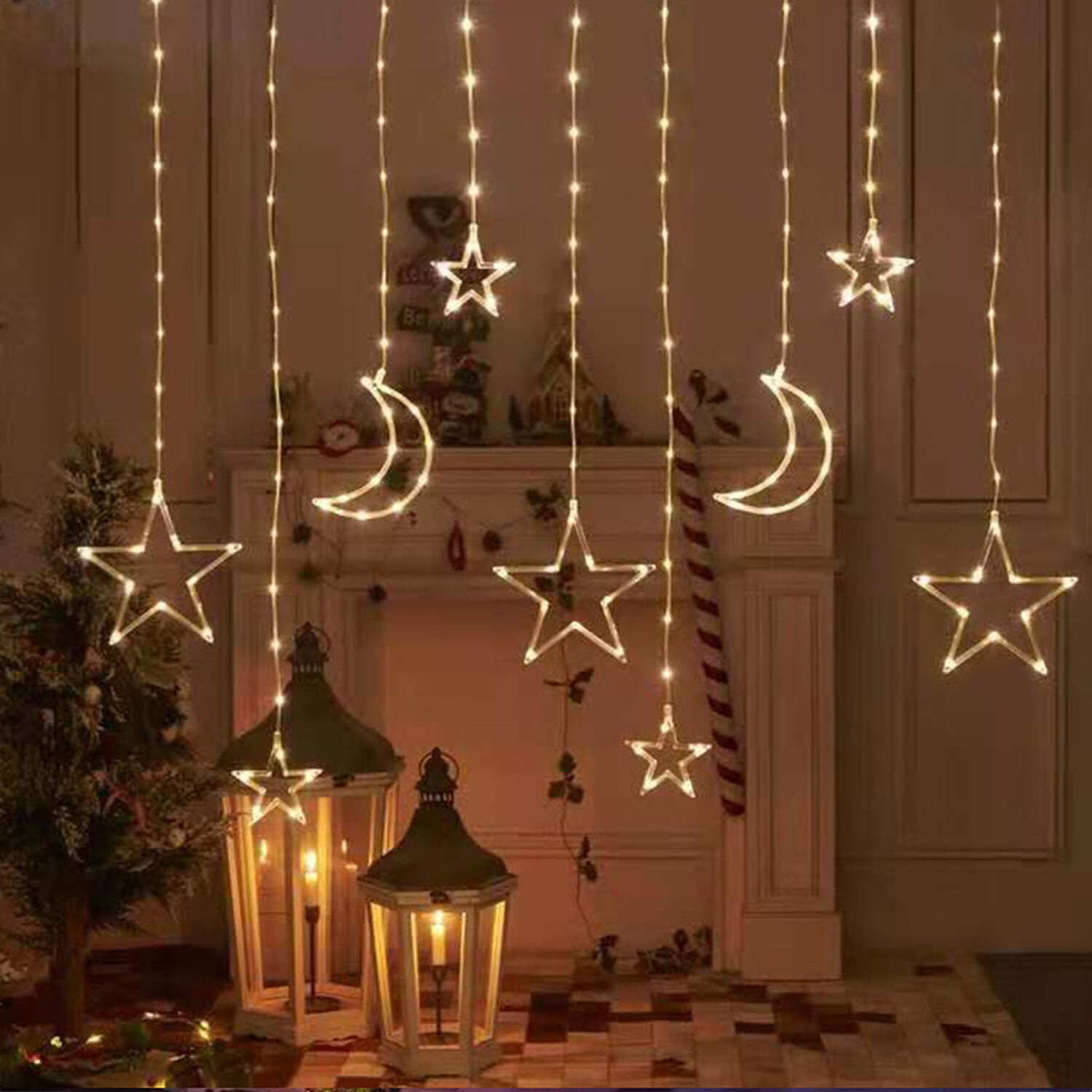 149 LED Star and Moon Curtain Light Image