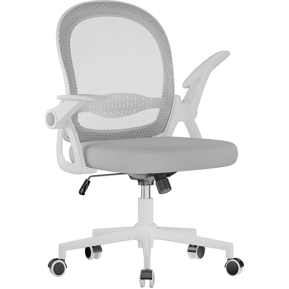 Rattrix Grey Mid-Back Mesh Office Chair with Flip-Up Armrests Image 2