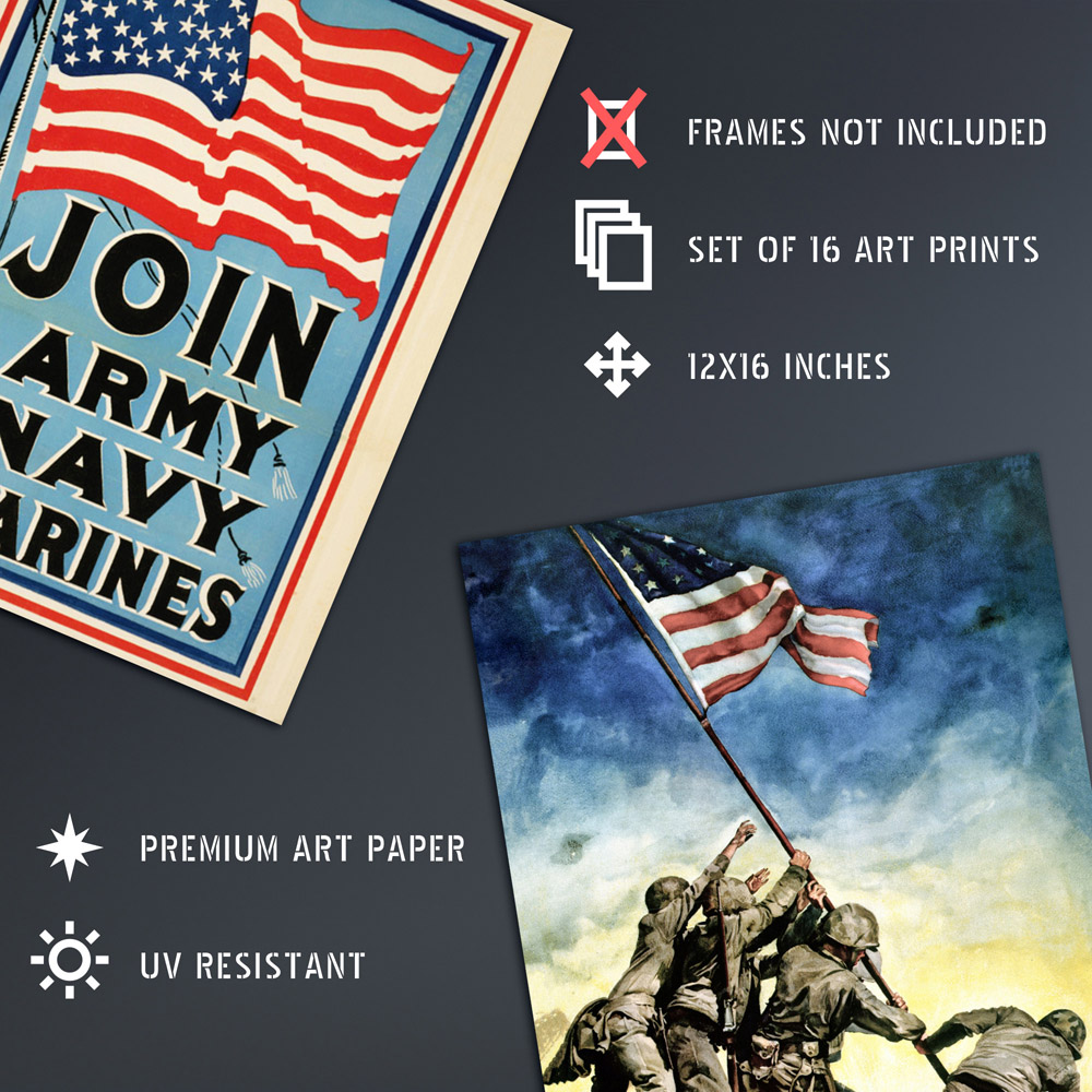 Artery8 World War 2 USA Military Recruitment Wall Art Print 30 x 41cm 16 Pack Image 4
