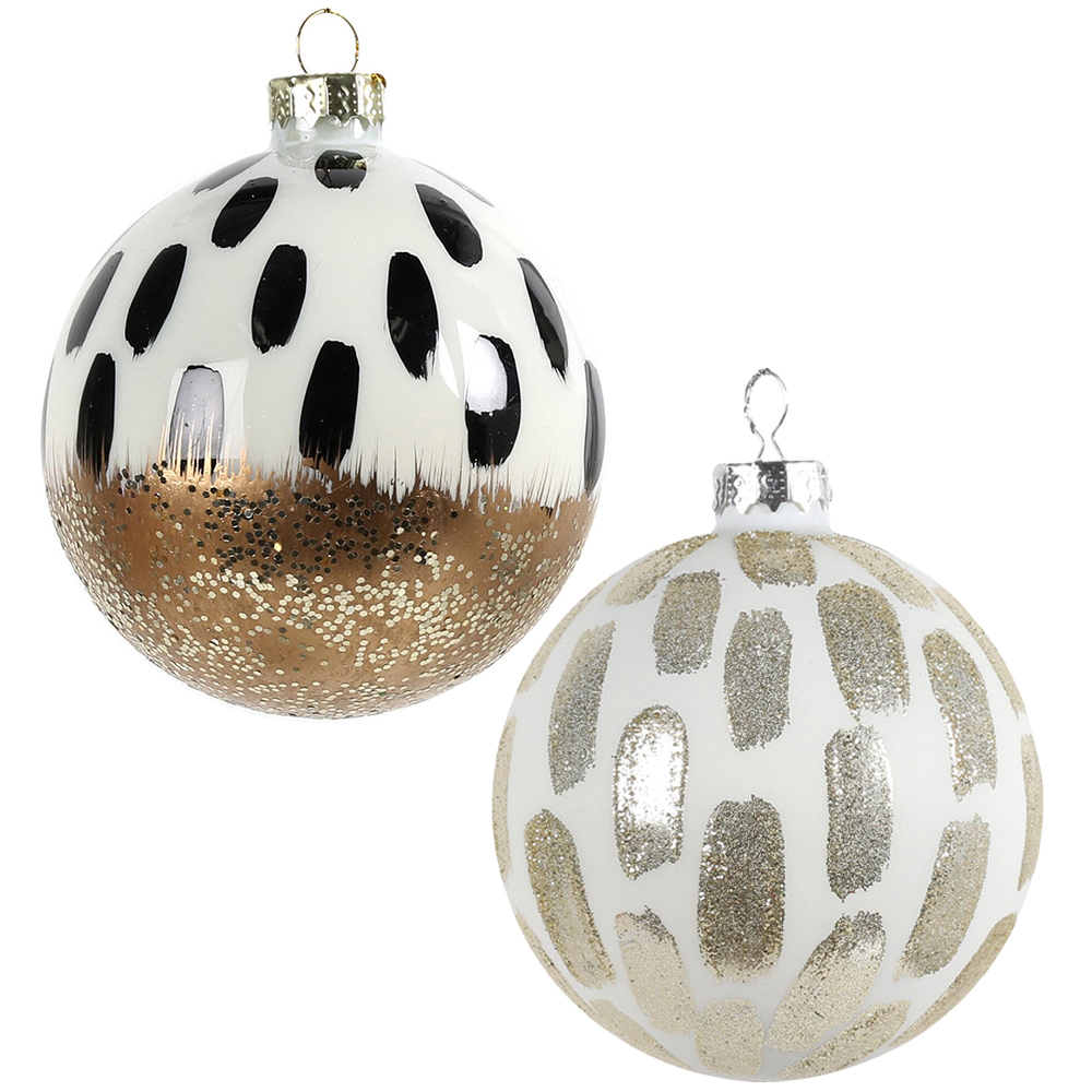 Champagne Gold Spotty Bauble Image 1