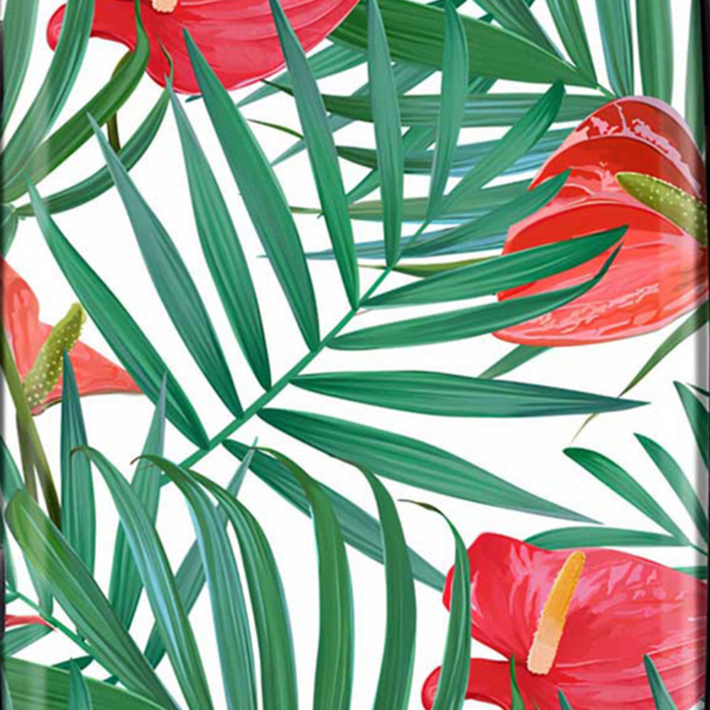 Warren Reed Designer Medium Tropical Flowers and Palm Leaves Suitcase Image 3