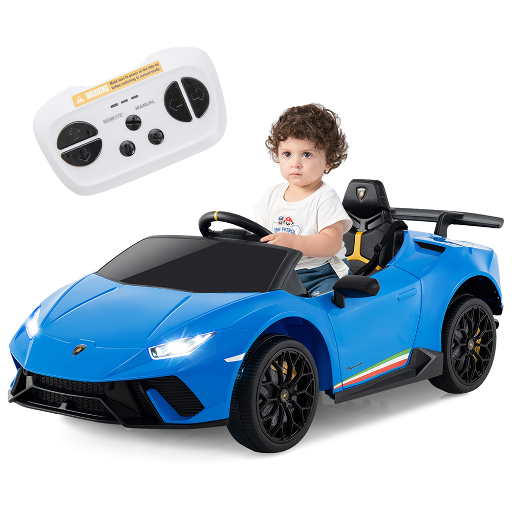 Costway Blue Kids Ride On Lamborghini Car with Remote Control Image 2