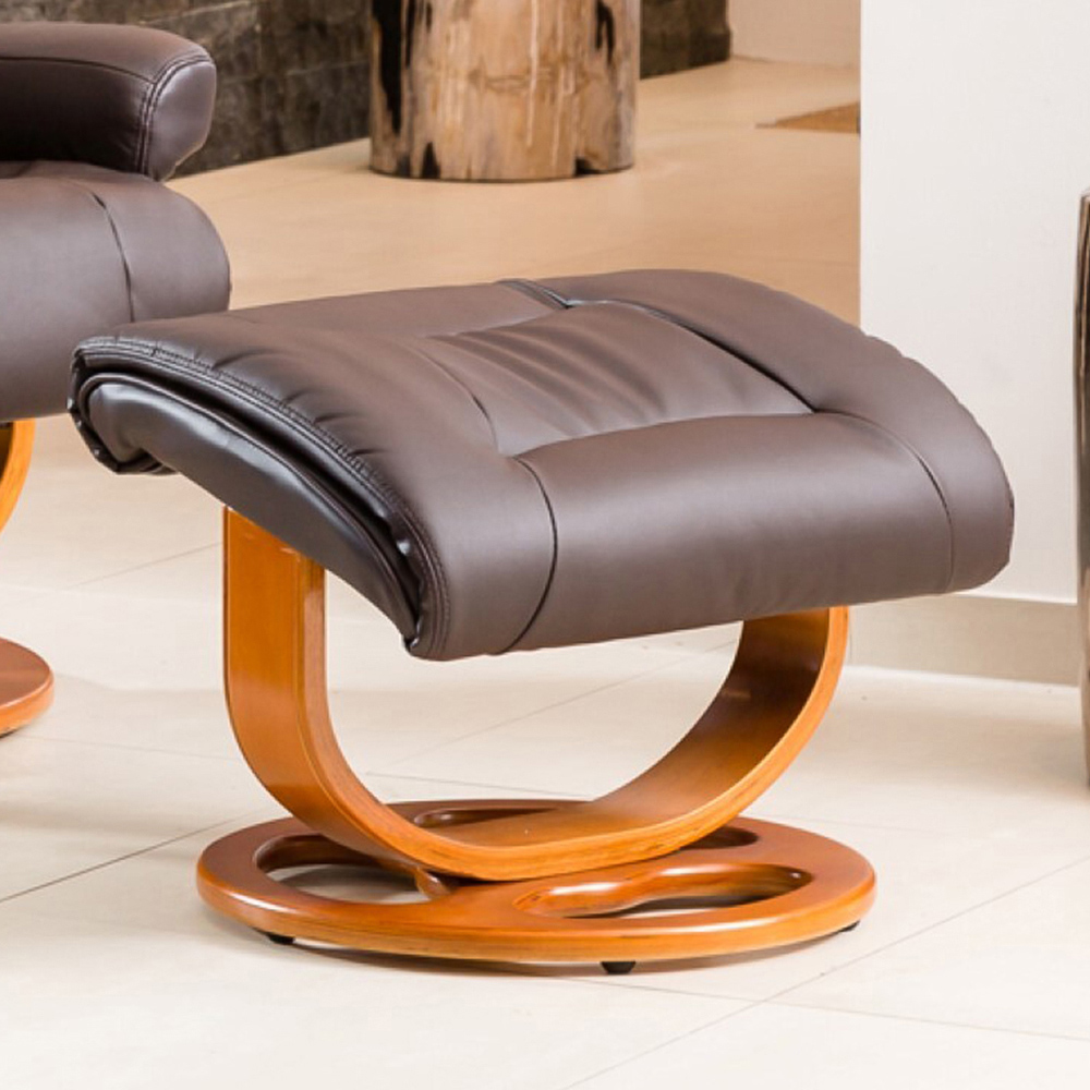 Artemis Home Barriston Brown Massage and Heat Swivel Recliner Chair with Footstool Image 3