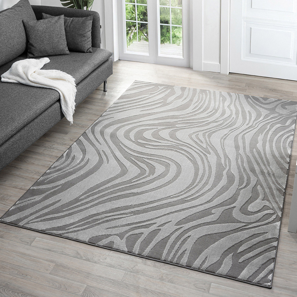 Desire Rugs Vellure Anthracite Metallic Sheen Marble Design Rug 160 x 230cm Image 5