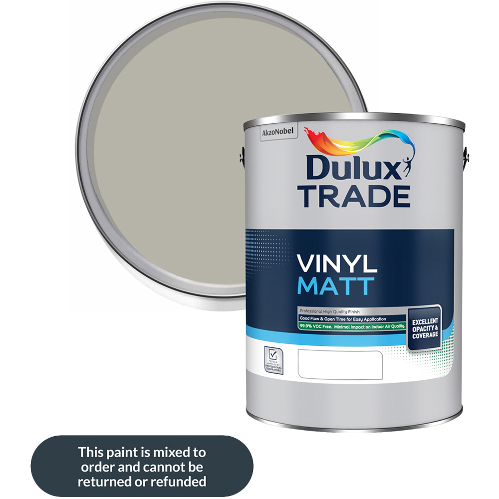 Dulux Trade Stone Green Walls and Ceilings Vinyl Matt Paint 5L Image 1