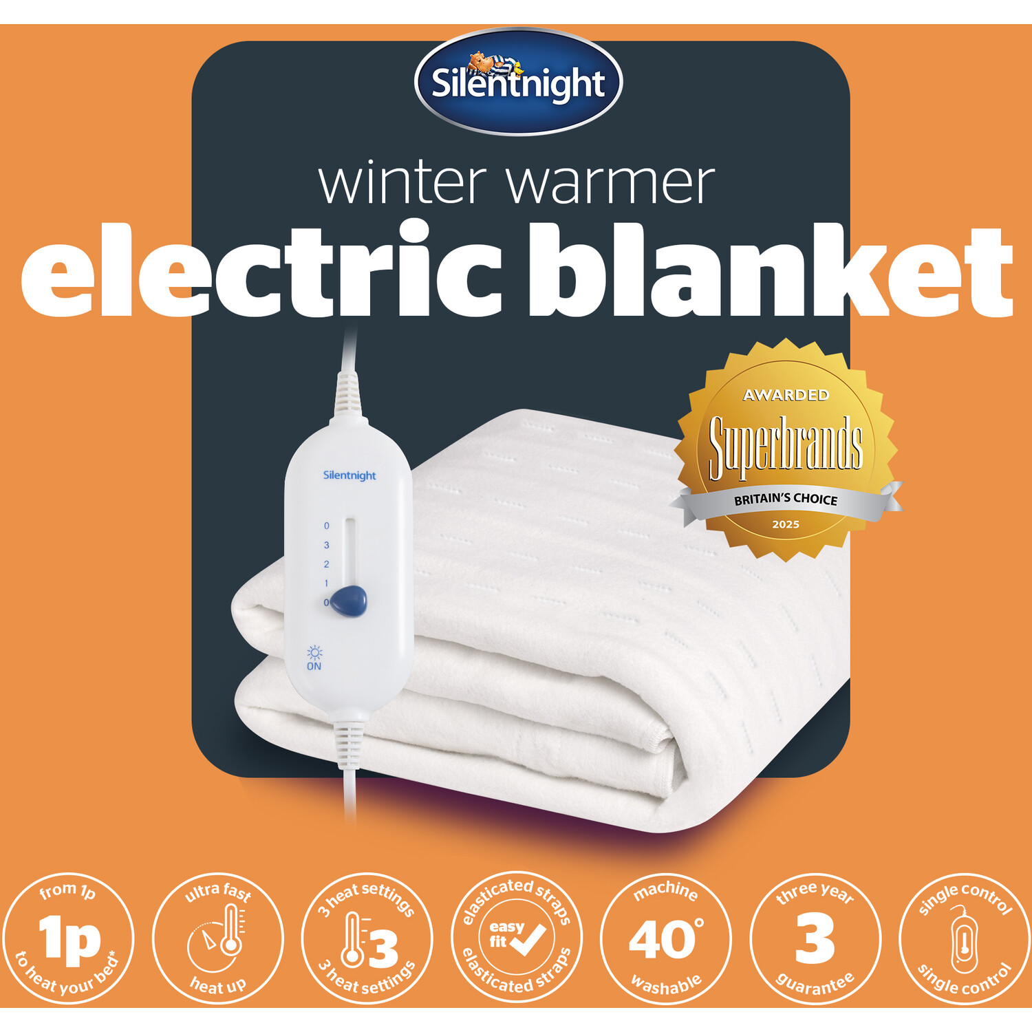 Silentnight Winter Warmer Electric Blanket White Double Image 8