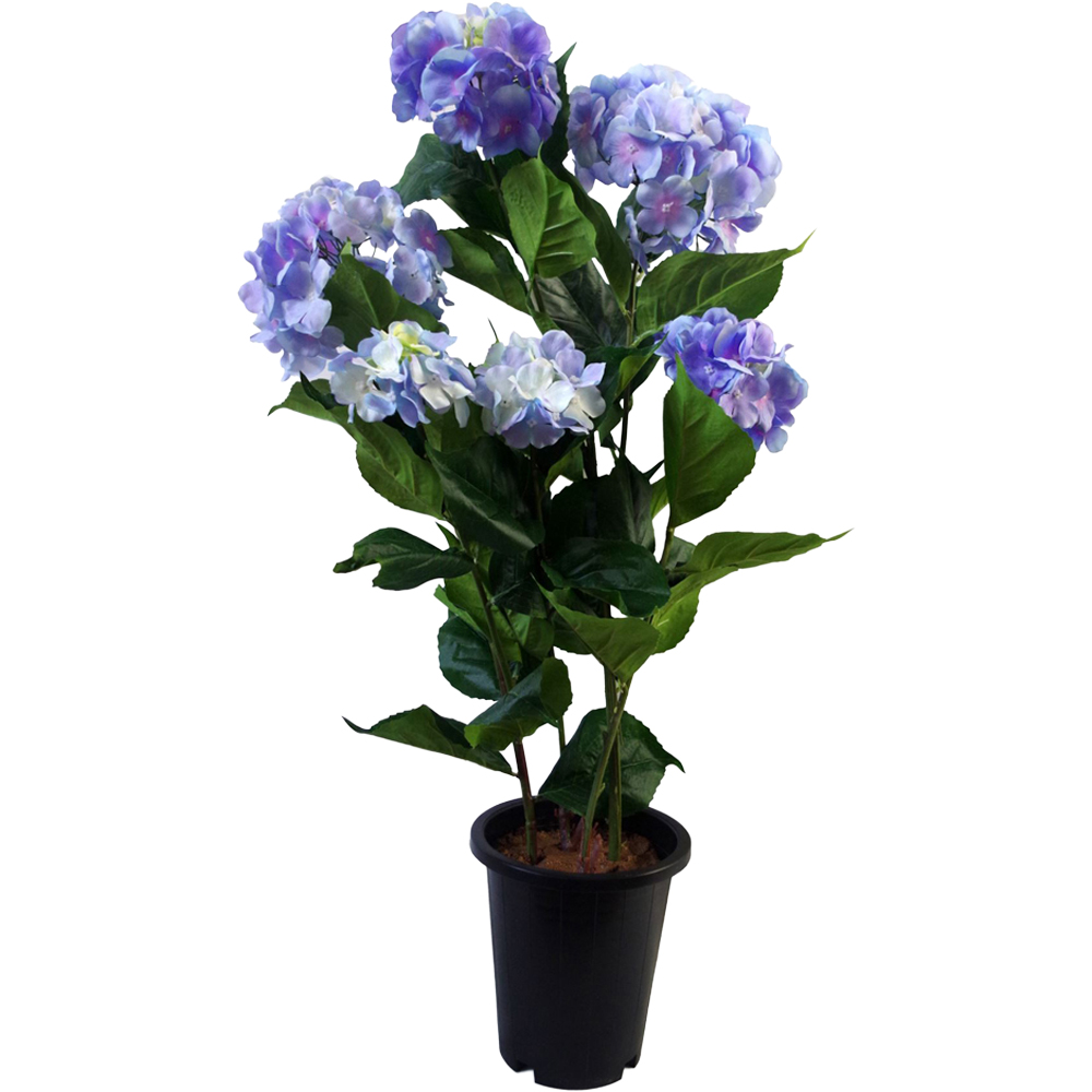 Leaf Blue Hydrangea Artificial Plant Pot with 200 Flowers 90cm Image 1
