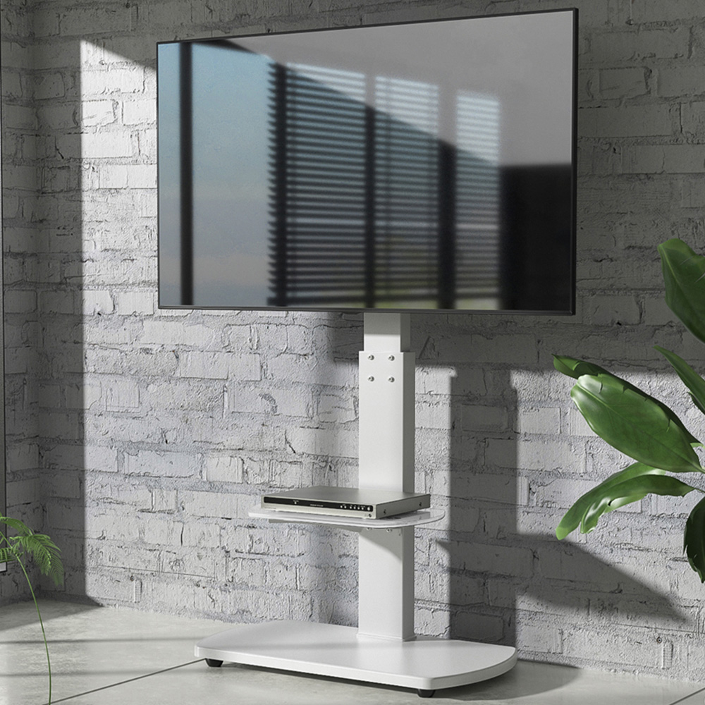 TTAP Single Shelf White Freestanding TV Stand Image 1
