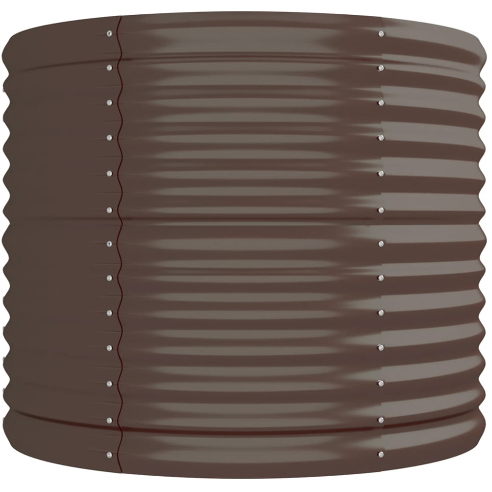 vidaXL Brown Galvanised Steel Oval Garden Raised Bed 296 x 80 x 68cm Image 3