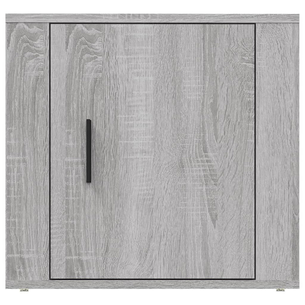 vidaXL Single Door Grey Wooden Bedside Cabinet Image 3