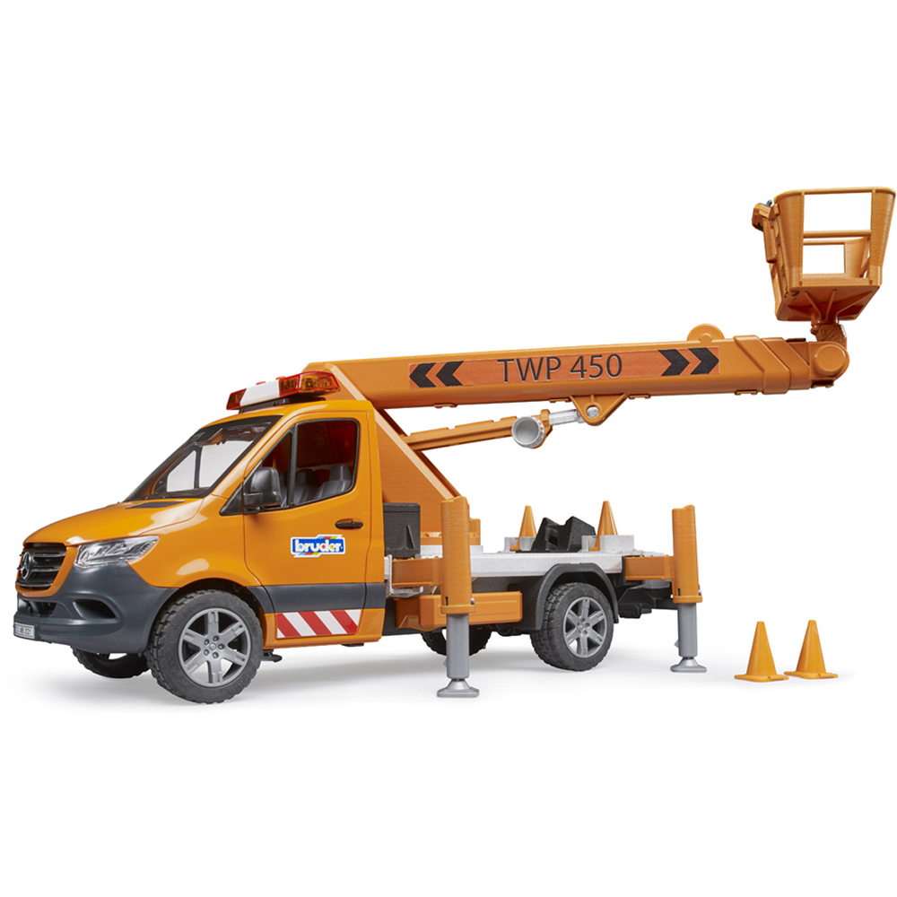 Bruder Kids MB Sprinter Truck with Working Platform and Light and Sound Module Playset Model Image 3