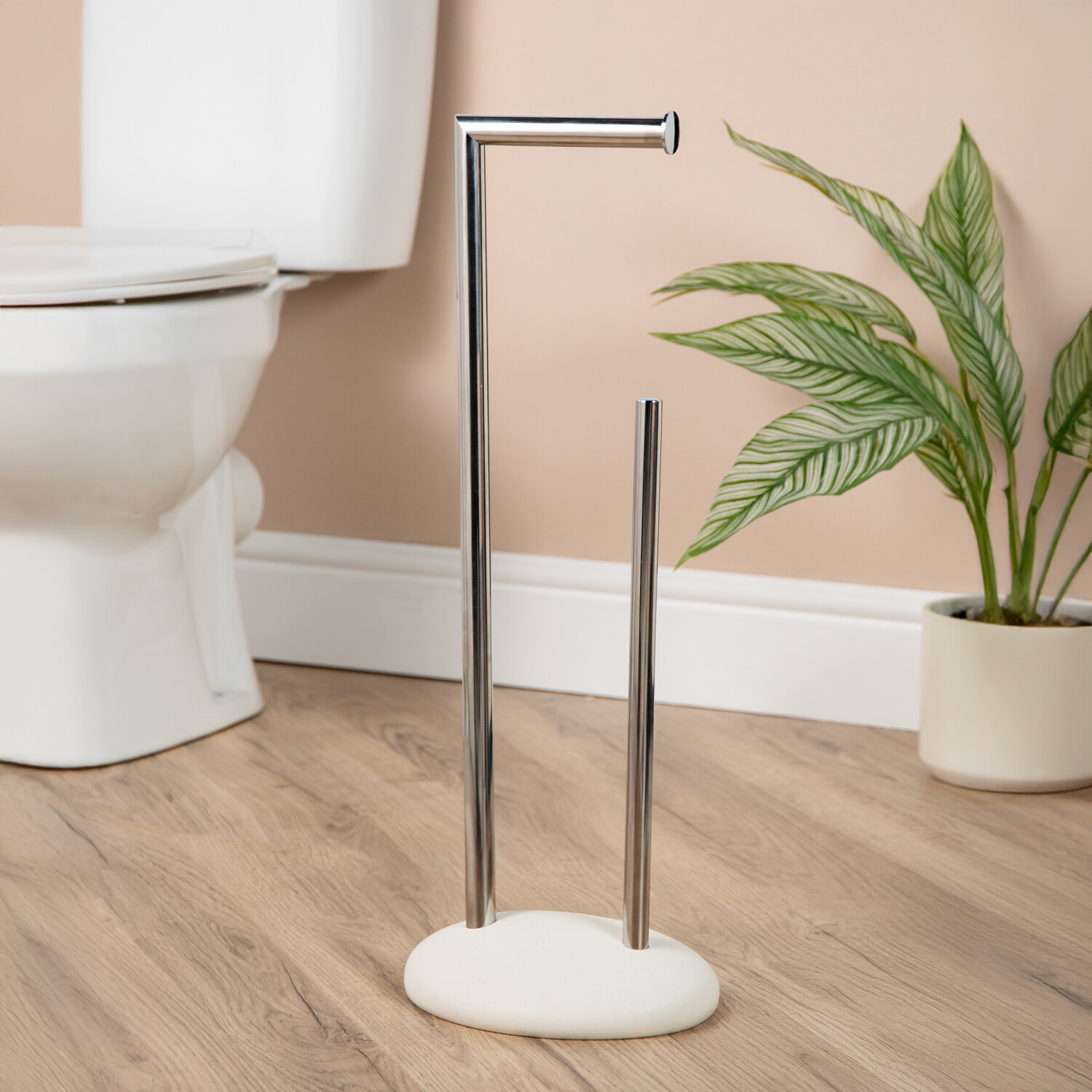 Pebble Toilet Roll Holder Silver Image 4