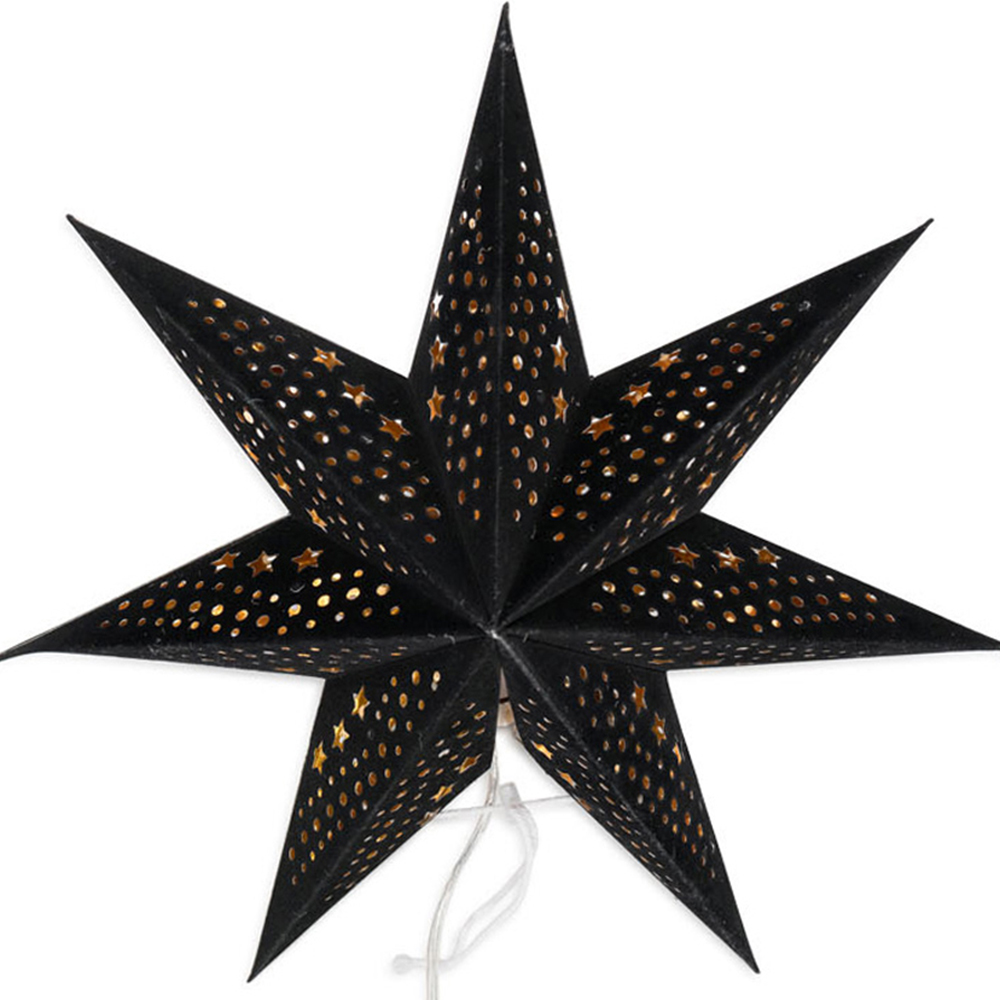 ValueLights Black Velvet Pin Up Plug In Paper Star Light 45cm Image 1