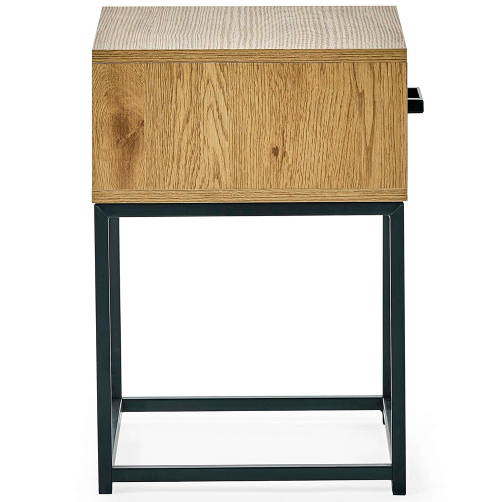 Julian Bowen Harlow Single Drawer Light Oak Effect Bedside Table Image 5