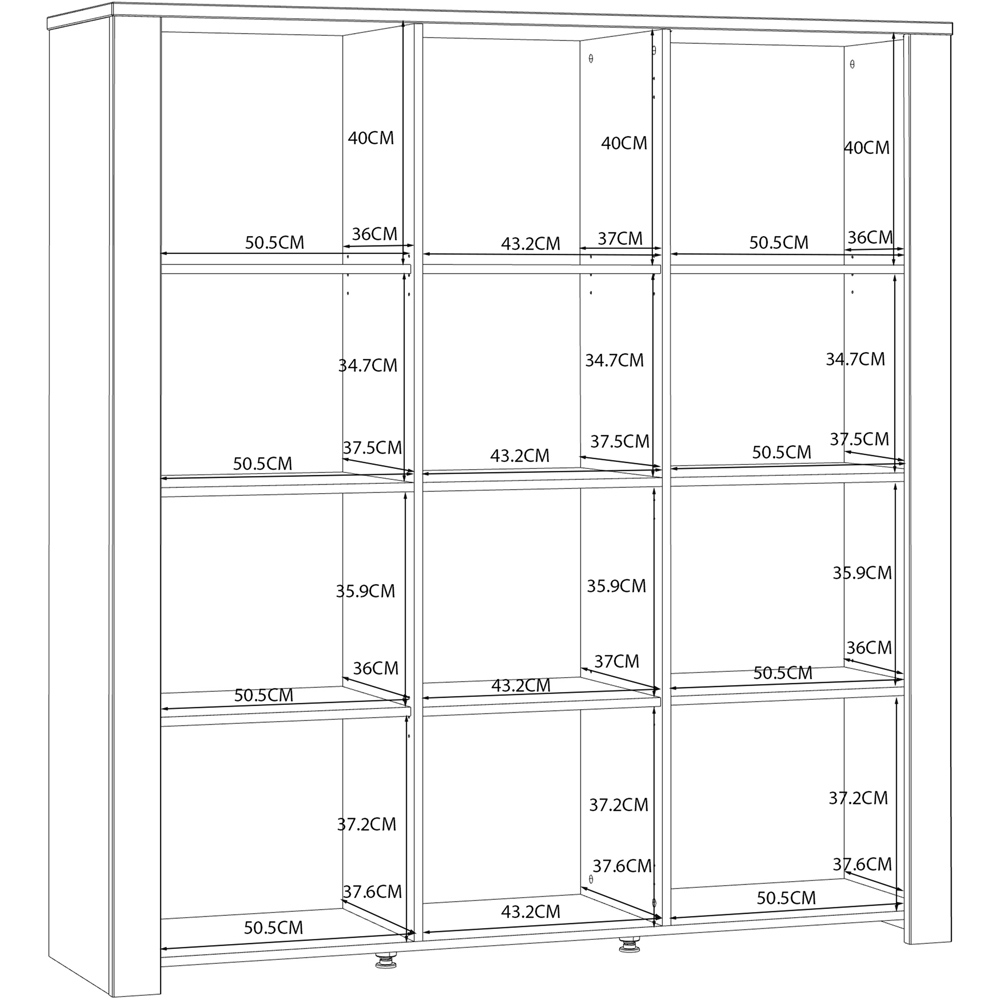 Florence Bohol 3 Door Riviera Oak and Navy Large Display Cabinet Image 9