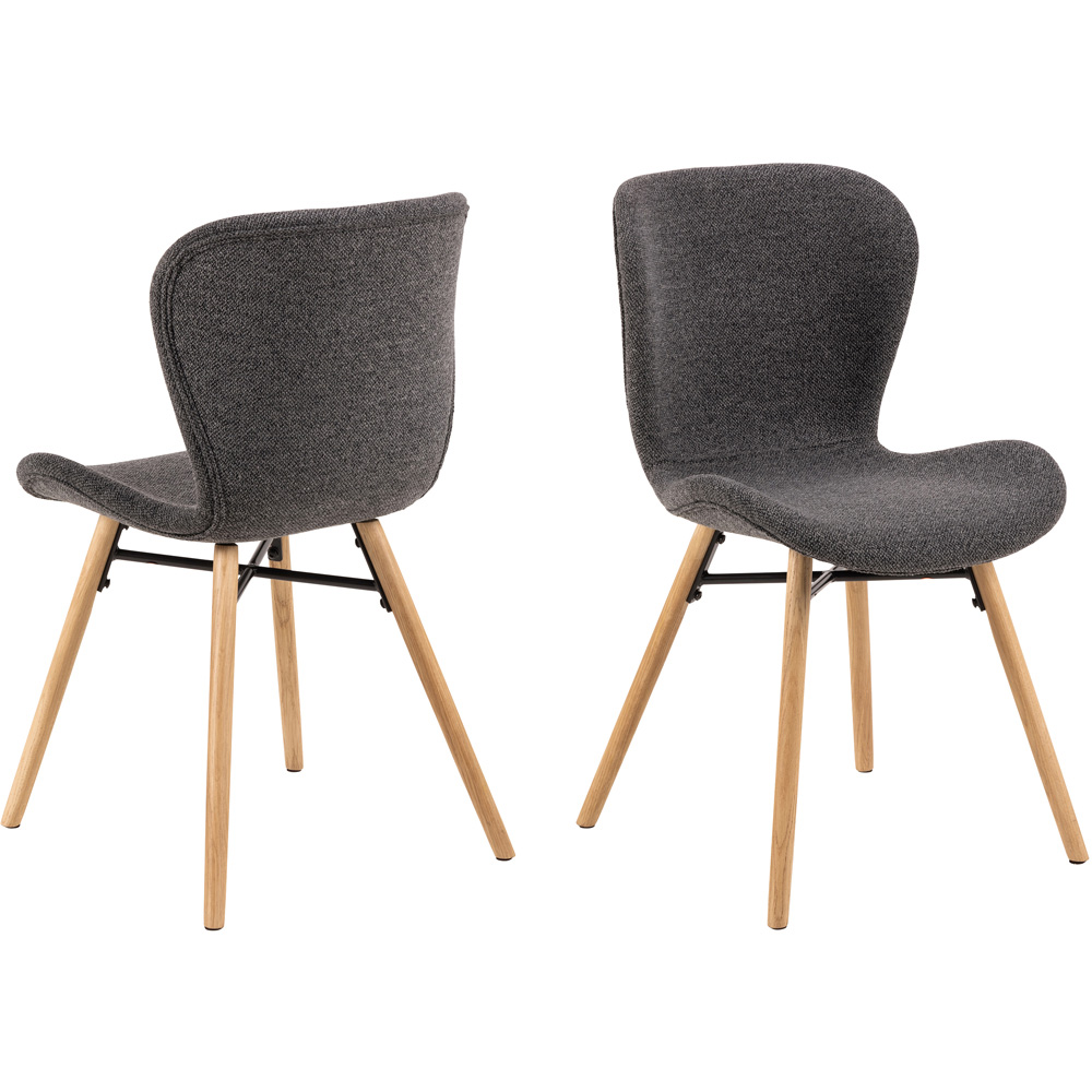 Florence Batilda Set of 2 Grey and Oak Dining Chair Image 4