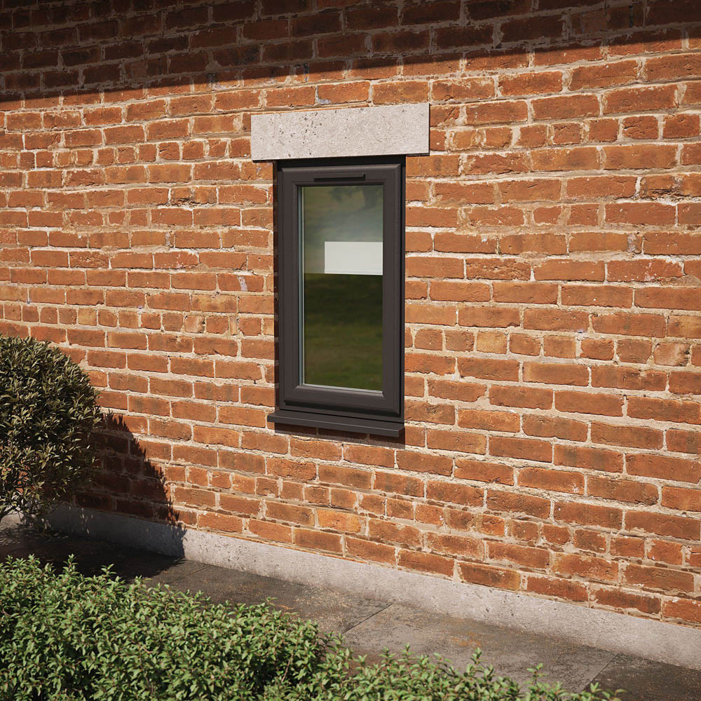 Crystal Black and White LH Side Hung Clear Double Glazed Window 610 x 1190mm Image 2