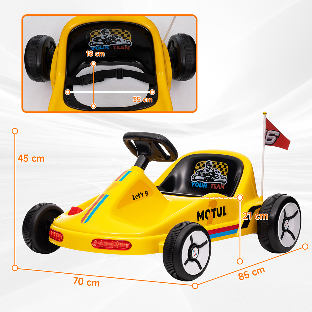 Tommy Toys Yellow Kids Electric Go Kart with Music and Light Image 7