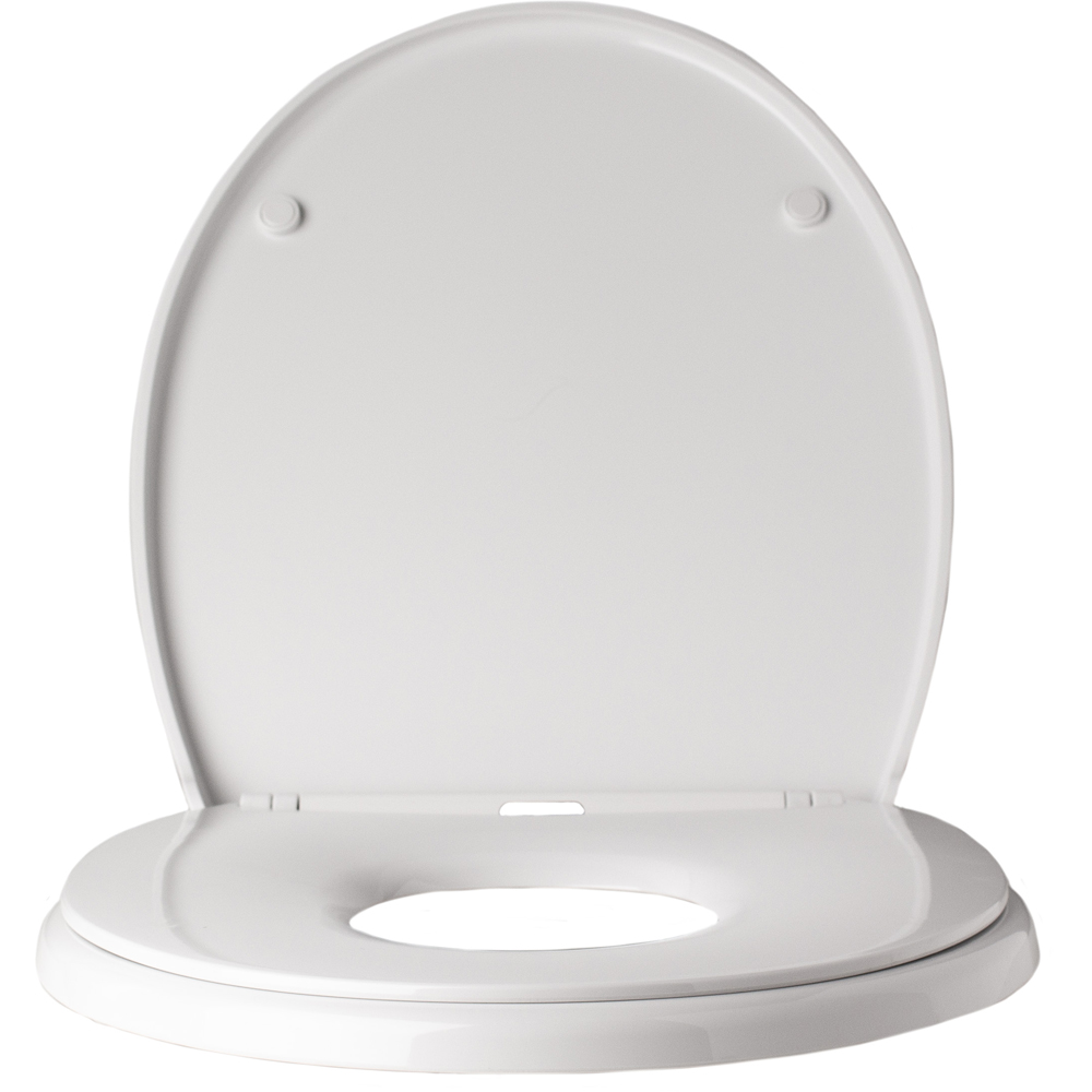 Pifco White Anti-Bacterial Agent Finish Family Toilet Seat with Slow Close Lid Image 3