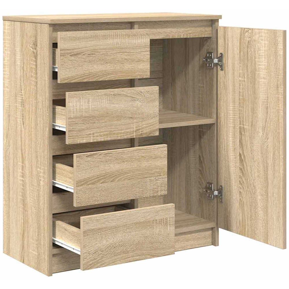 vidaXL Single Door 4 Drawer Sonoma Oak Sideboard Image 5