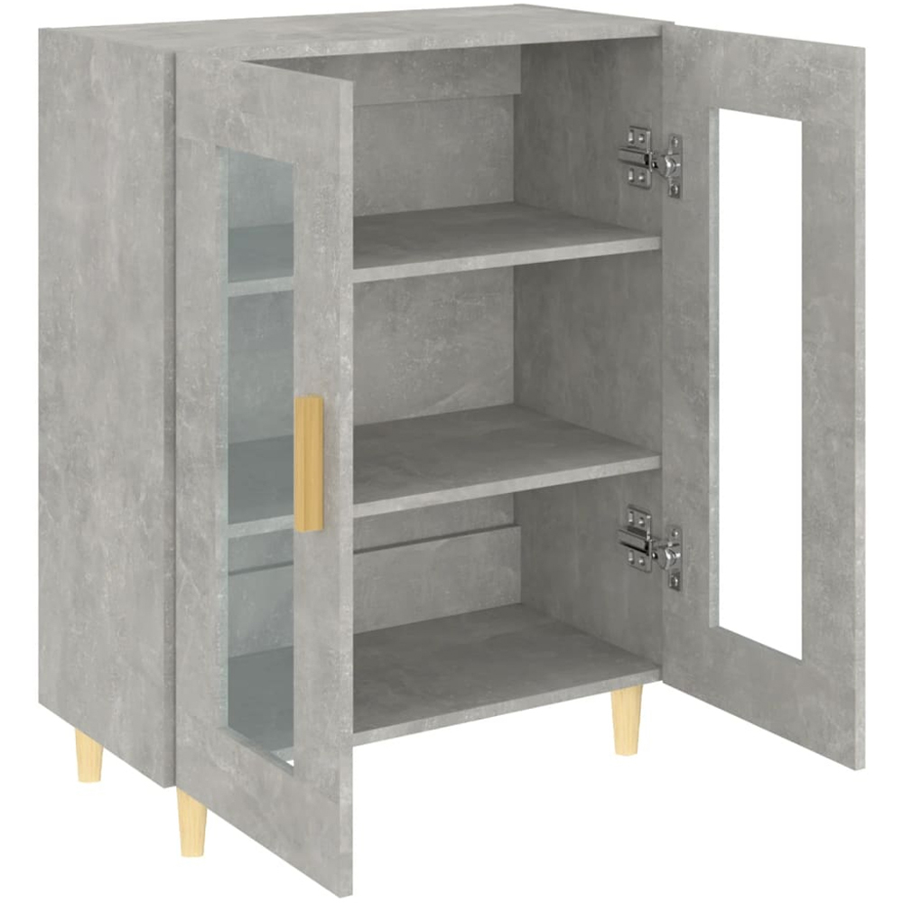 vidaXL 2 Glass Door Concrete Grey Sideboard Image 4