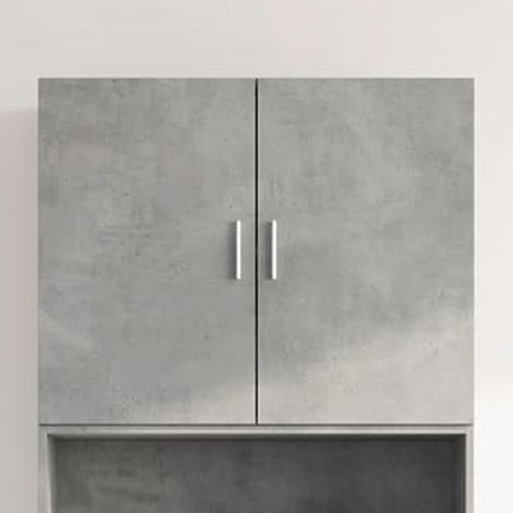 vidaXL 2 Door Concrete Grey Wooden Wall Cabinet Image 1