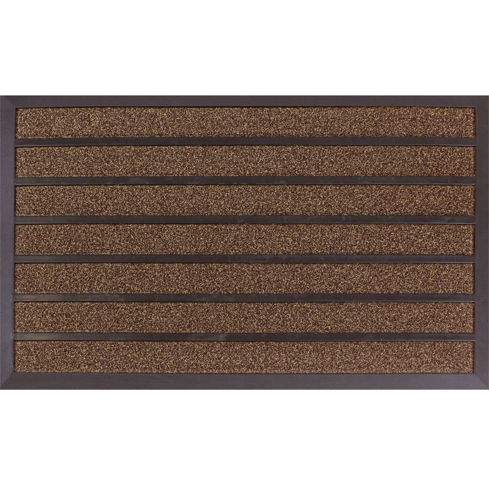 JVL Dirt Stopper Pro Brown Scraper Door Mat 45 x 75cm Image 1