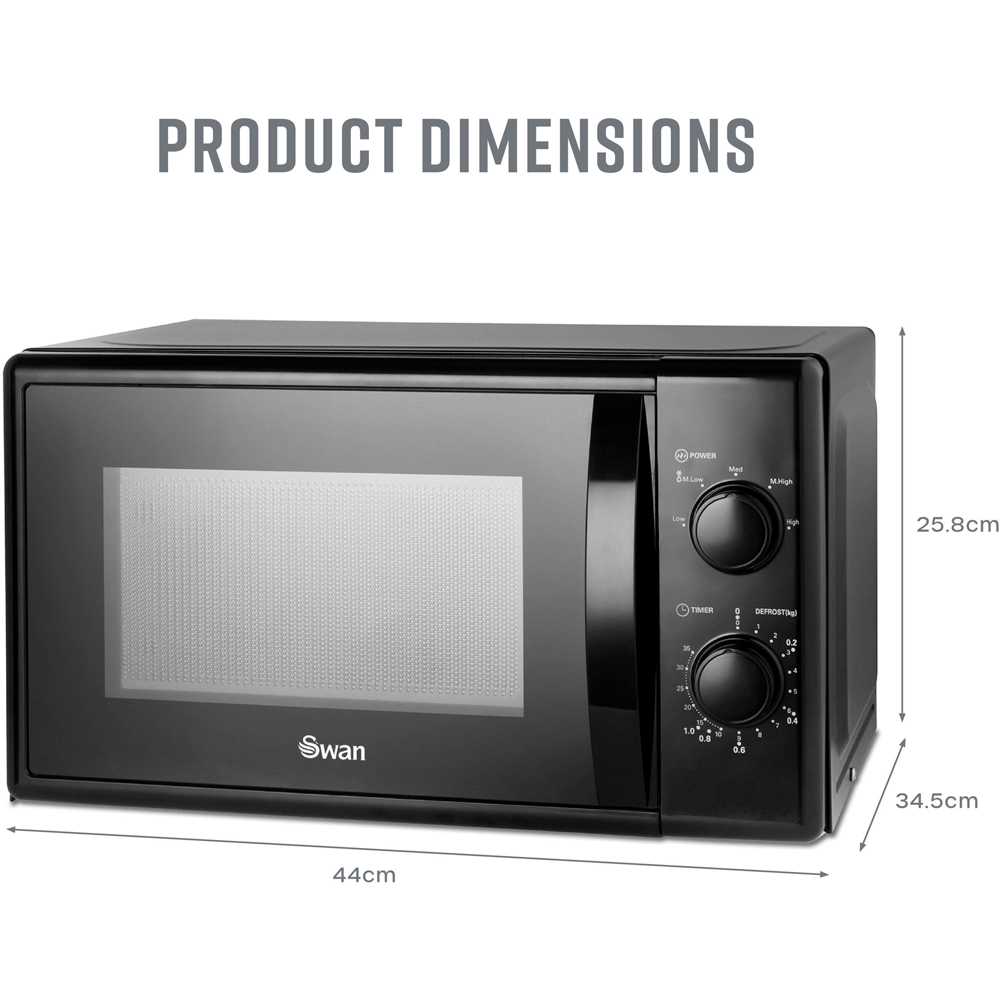 Swan SM4420BLK Black Manual Microwave 20L 700W  Image 9