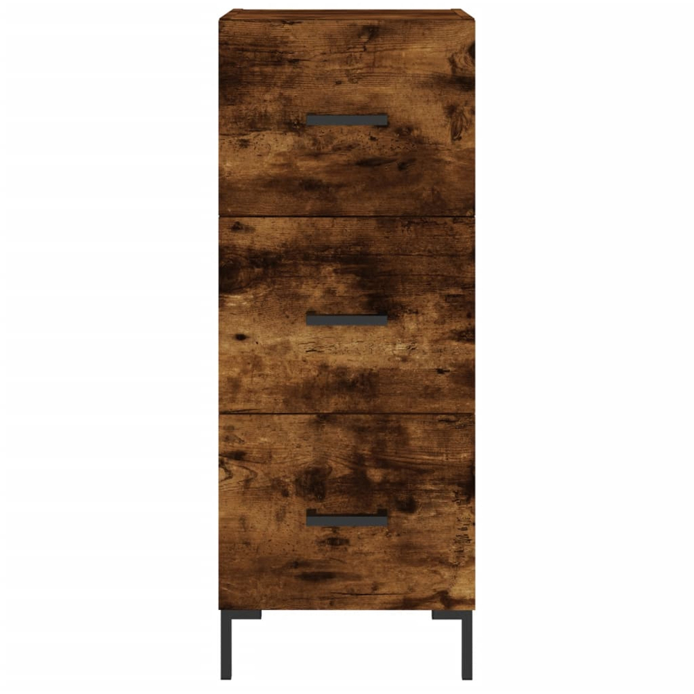 vidaXL 3 Drawer Smoked Oak Slim Sideboard Image 6