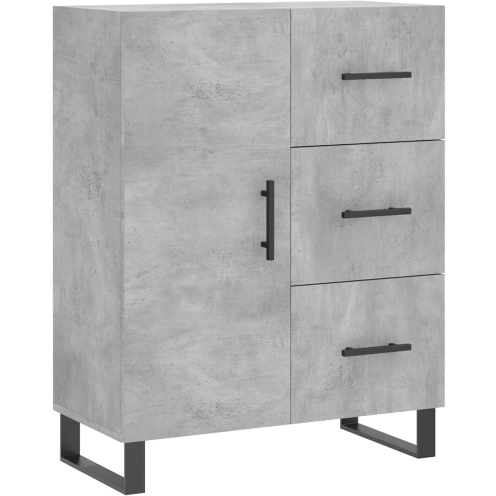 vidaXL Single Door 3 Drawer 3 Shelf Concrete Grey Tall Highboard Image 7