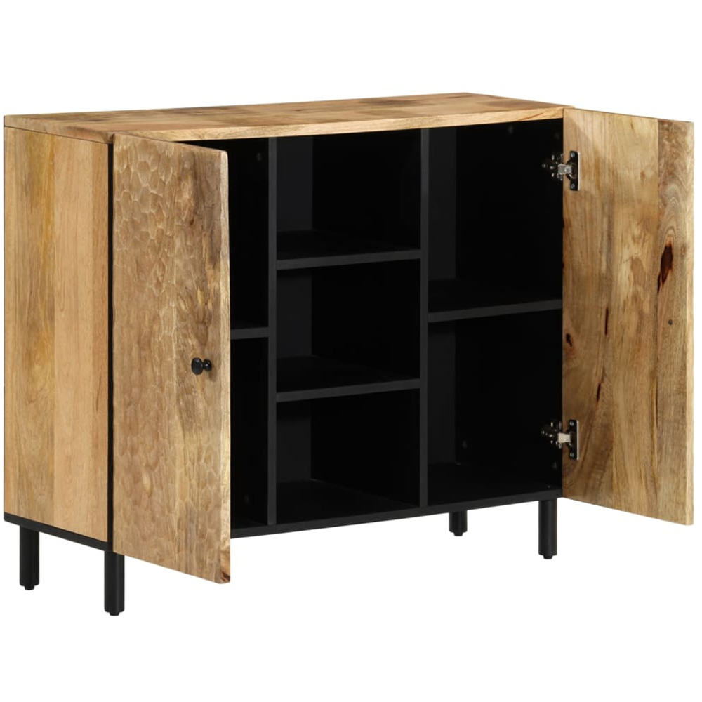 vidaXL 2 Door Natural Solid Mango Wood Side Cabinet Image 3