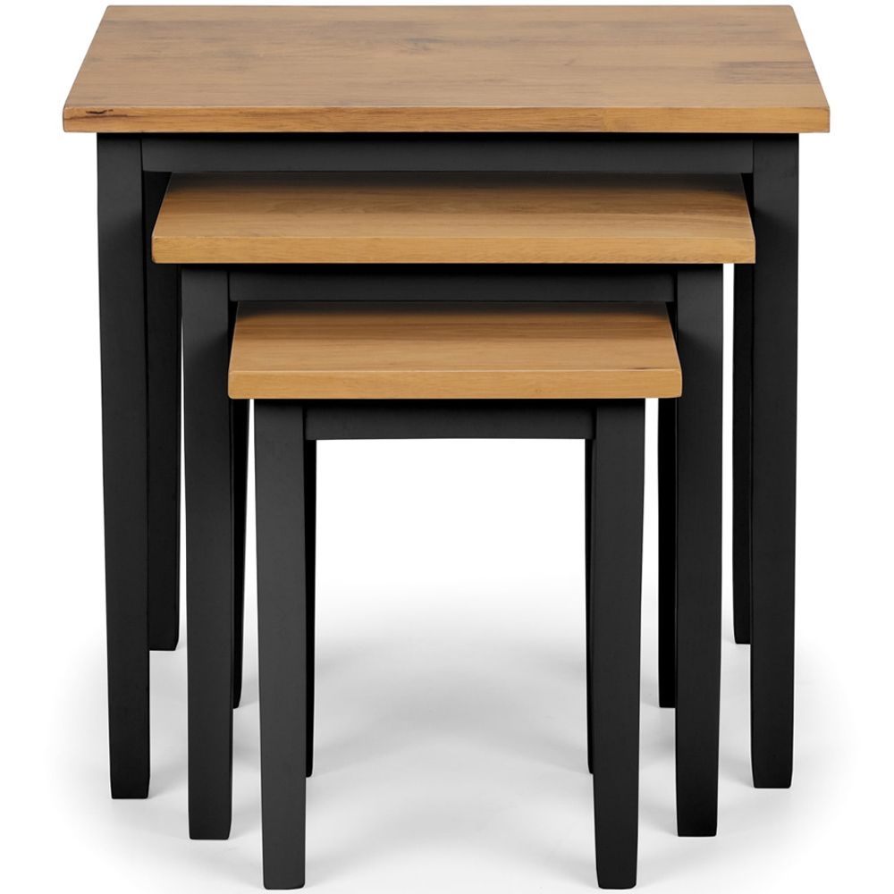 Julian Bowen Cleo 2 Tone Black and Oak Nest of Tables Set of 3 Image 3