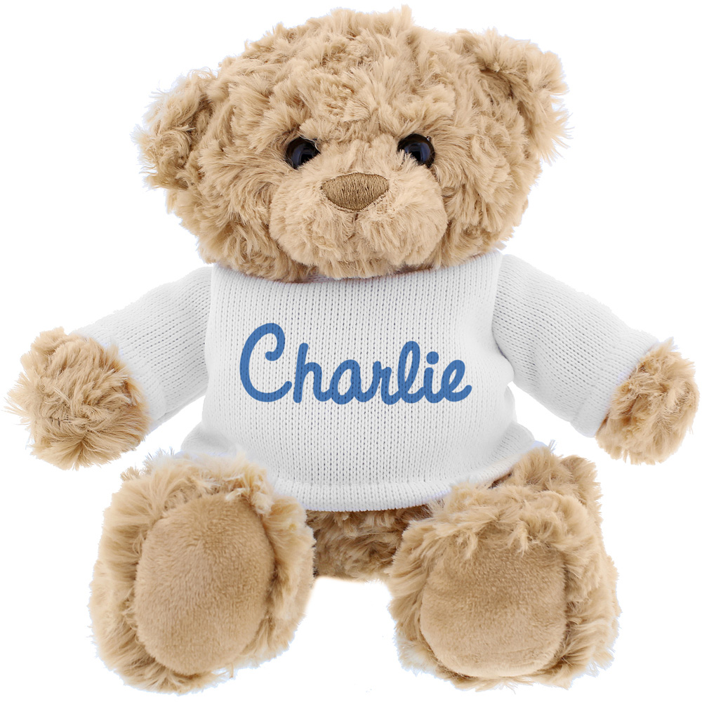 Personalised Memento Blue Name Only Teddy Bear Image 1
