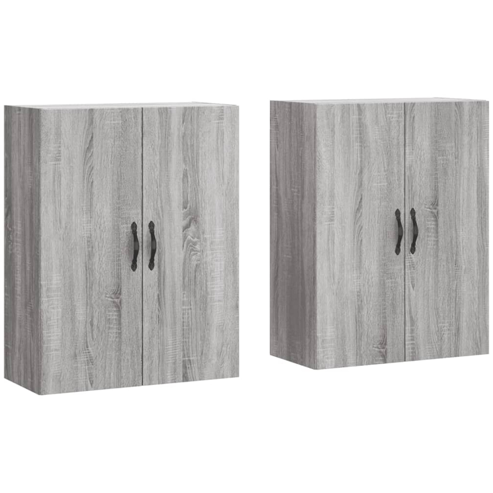 vidaXL 2 Door Grey Sonoma Wall Mounted Cabinet Set of 2 Image 2