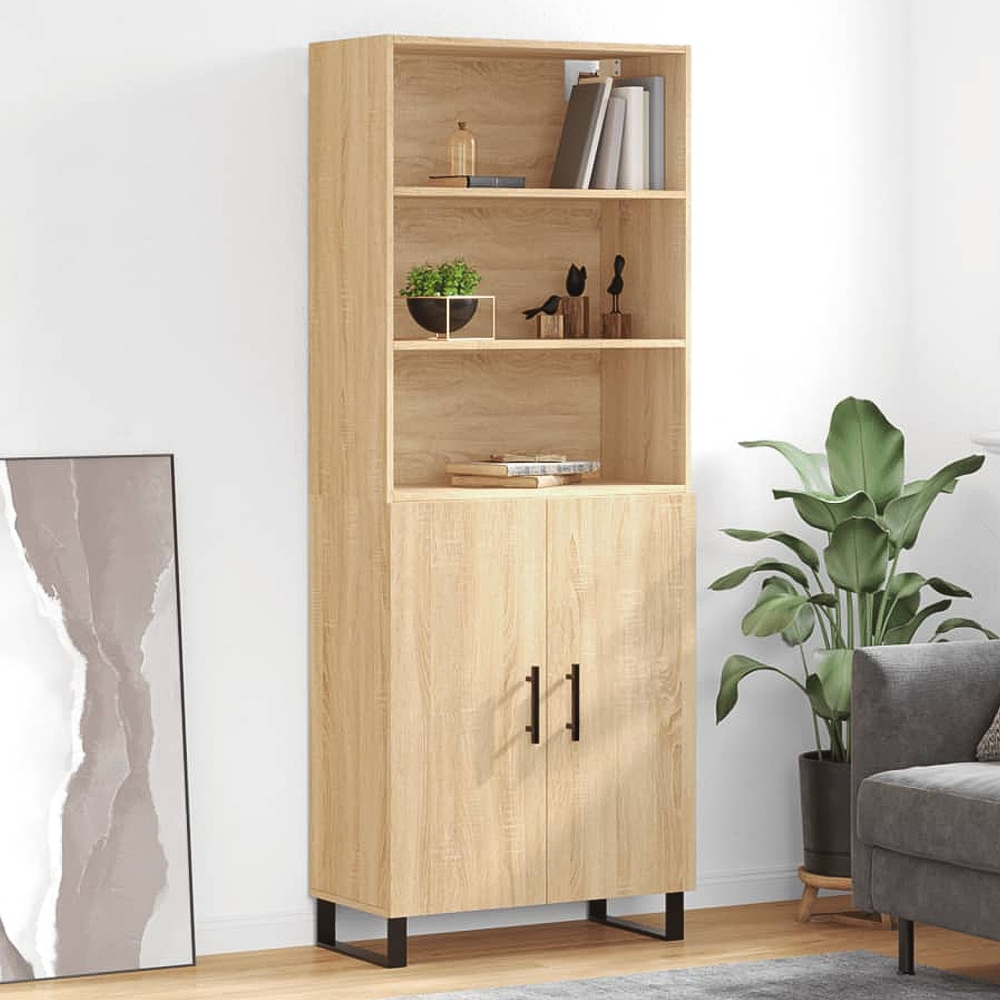 vidaXL 2 Door 3 Shelf Sonoma Oak Highboard Image 1