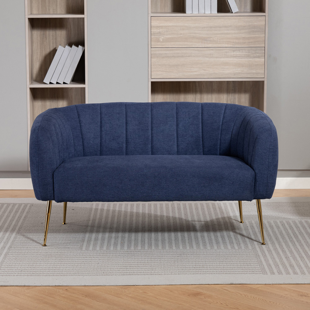 Artemis Home Stanton 2 Seater Denim Fabric Shell Accent Sofa Image 3