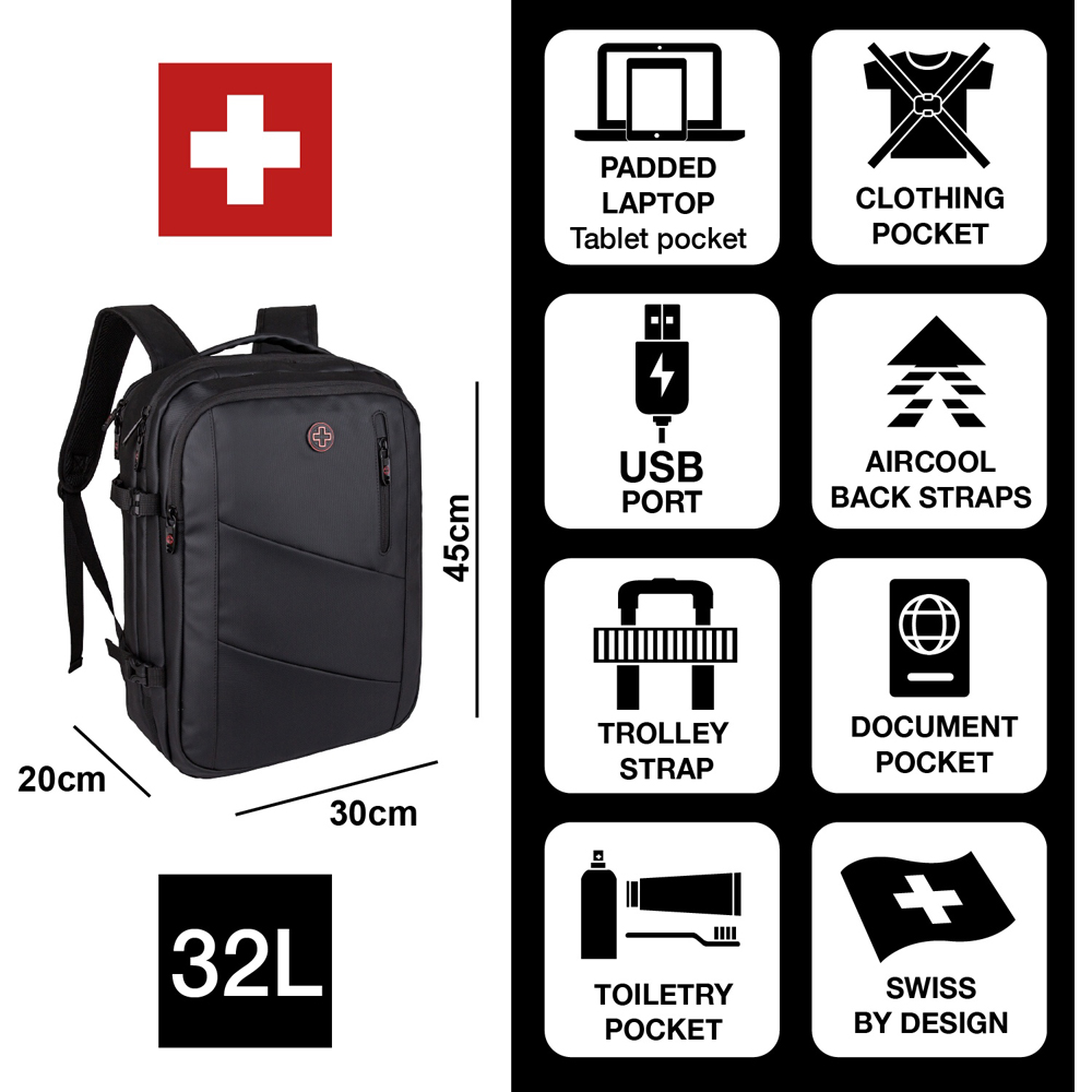 Crossgear Colab Vortex Black Water Resistant Underseat Backpack 45cm Image 9
