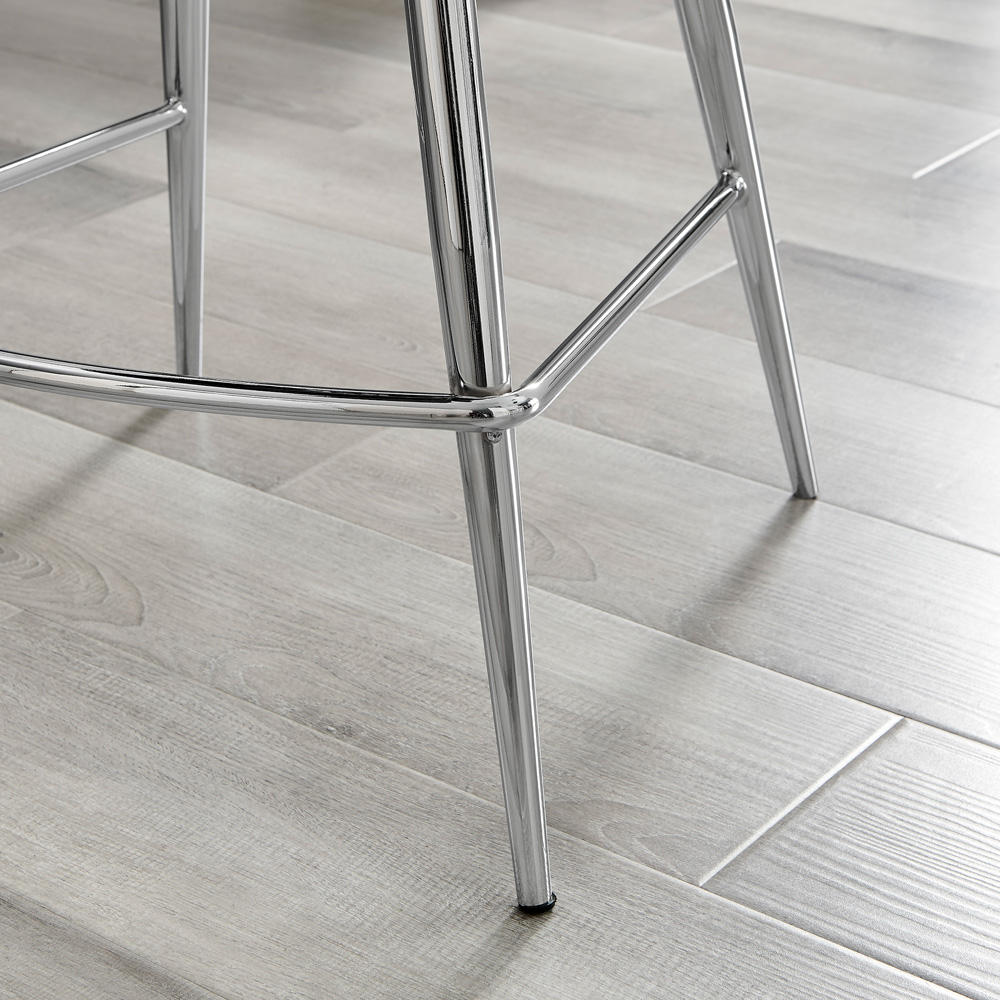 Furniturebox Set of 2 Green and Silver Velvet Bar Chairs Image 4