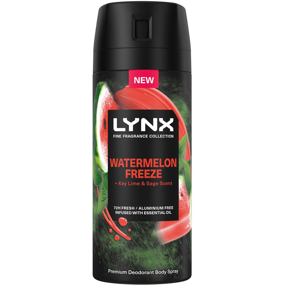 Lynx Fine Fragrance Men's Watermelon Freeze 72H Freshness Deodorant Body Spray 150ml 36 Pack Image 4