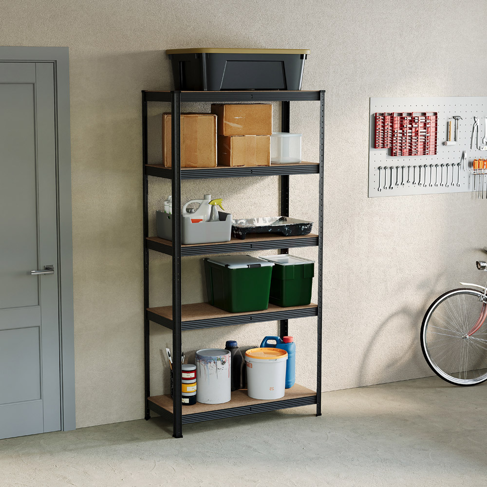 Home Vida 5 Tier Black Garage Shelf Image 2