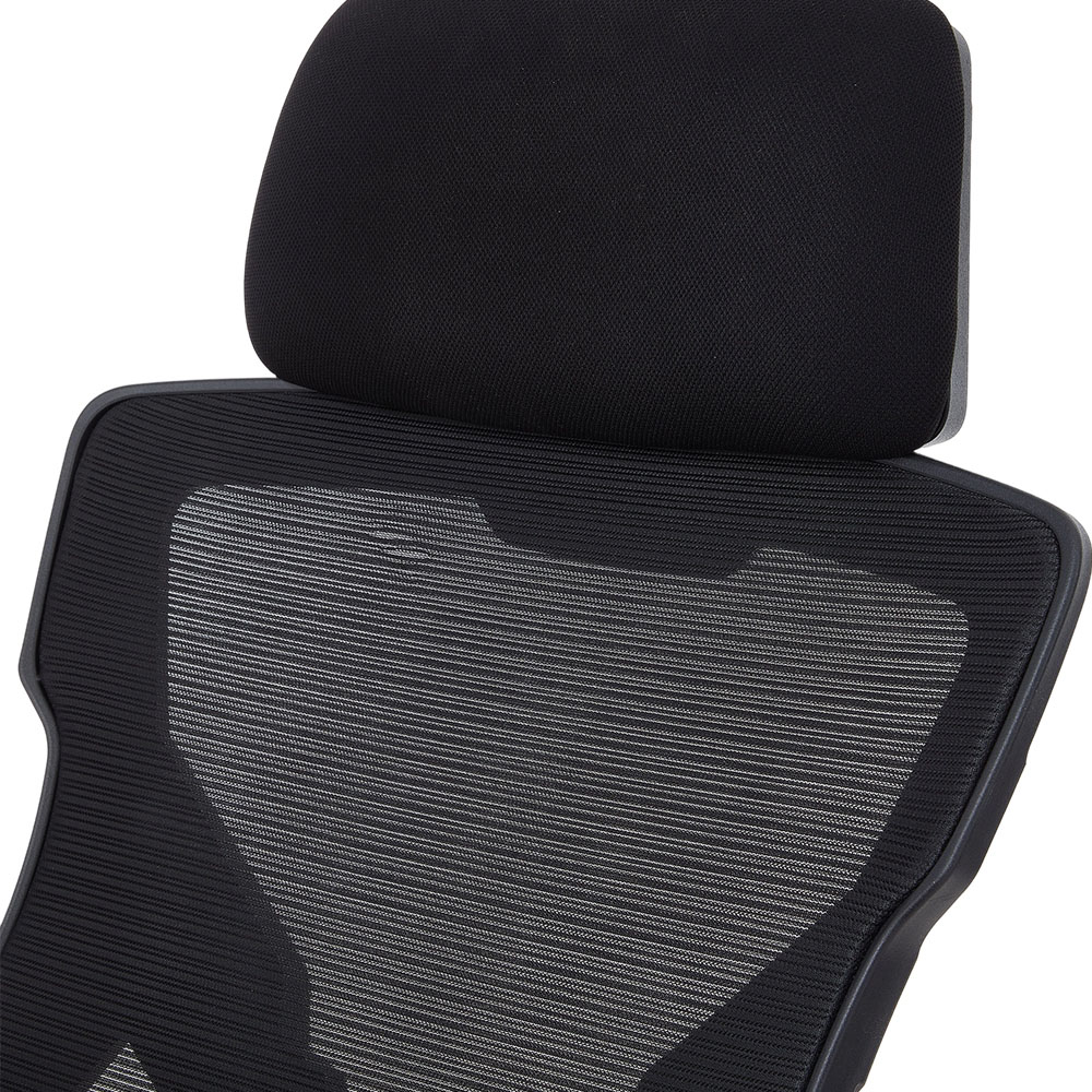 Living and Home Black Mesh High Back Office Chair with Footrest Image 6