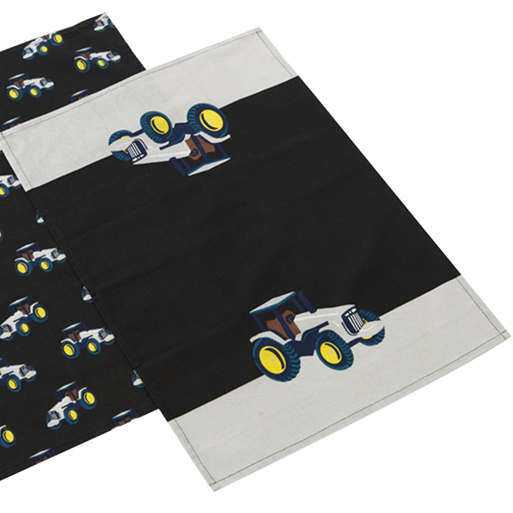 Highlands Homeware Elizabeth Tractor Grey Tea Towels 2 Pack Image 2