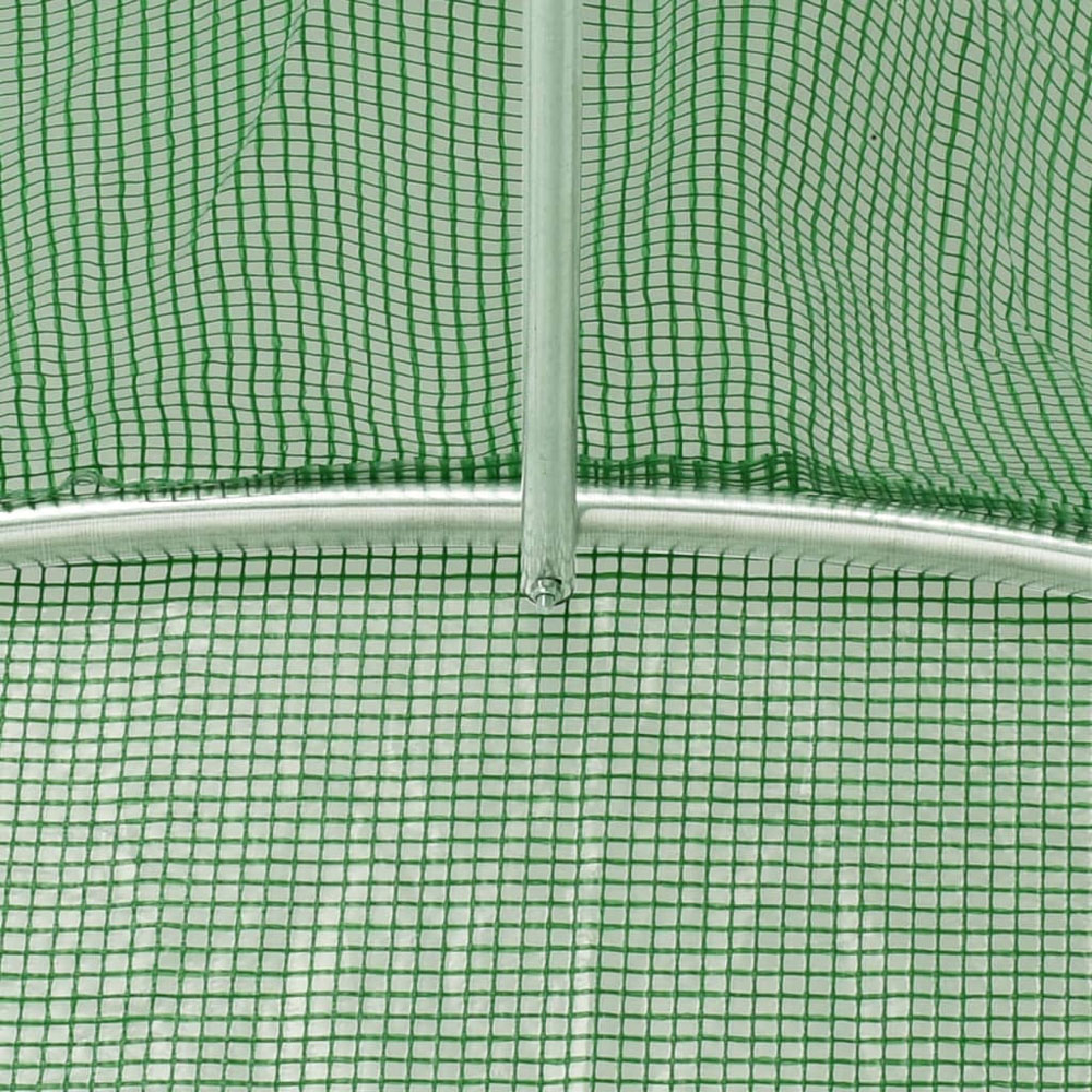 vidaXL Green Polyethylene Galvanised Steel Frame 52.4 x 9.8ft Greenhouse Image 5