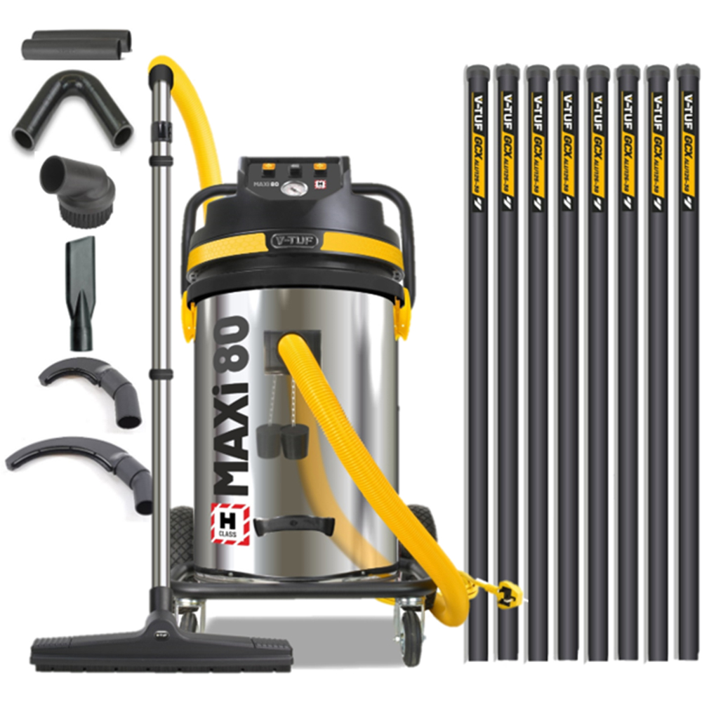 V-TUF MAXIH80240KIT2 Dust Extraction Vacuum Cleaner and Cleaning Kit 10m 3500W Image