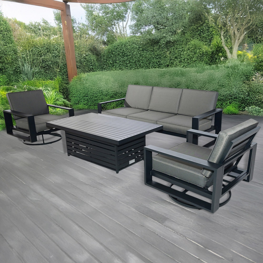 Furniture One 5 Seater Aluminium Garden Dining Set Image 1