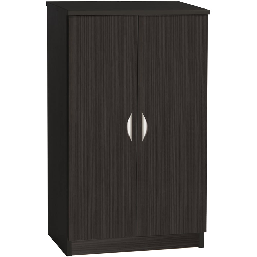 R White Cabinets 2 Door Black Havana Mid Height Cupboard Image 2